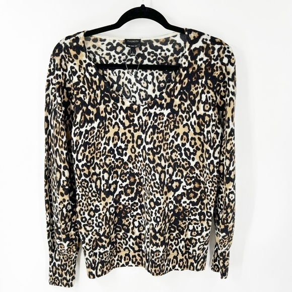 Talbots Sweaters - ✅ NWOT TALBOTS LEOPARD 100% MERINO WOOL TOP SIZE LARGE